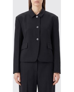 Jil Sander Blazer Corto De Botonadura Sencilla En Pura Lana Virgen - Negro