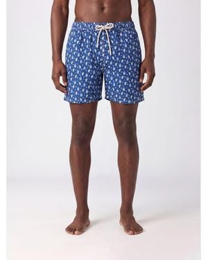 MC2 Saint Barth Graphic Print Swim Shorts With Drawstring Waist - Blue
