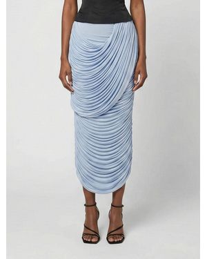 Magda Butrym Draped Cupro Skirt - Blue