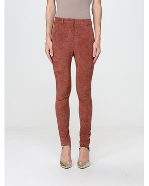 Alberta Ferretti High-Waisted Skinny Stretch Velvet Pants - Red