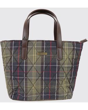 Barbour Quilted Nylon Mini Tote Bag With Removable Shoulder Strap - Blue