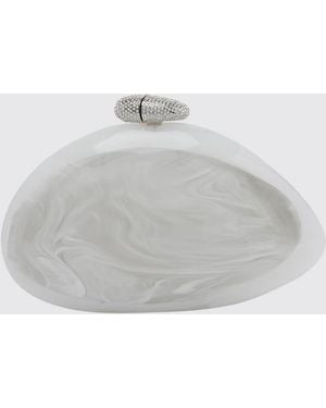 Benedetta Bruzziches Clutch Ariel De Metacrilato Con Bordado De Pedrería - Blanco