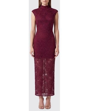 ROTATE BIRGER CHRISTENSEN Sleeveless High-Neck Lace Midi Sheath Dress - Red