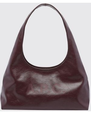 A.P.C. Ninon Recycled Synthetic Leather Hobo Bag With Magnetic Closure - Purple