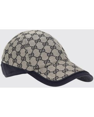 Gucci Gg Supreme Monogram Baseball Cap With Adjustable Strap - Grey