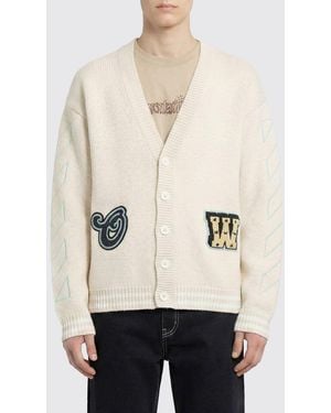 Off-White c/o Virgil Abloh Cotton Cardigan With Logo - Natural