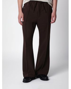 Needles Flared Stretch Technical Fabric Pants With Elasticated Waist - Black