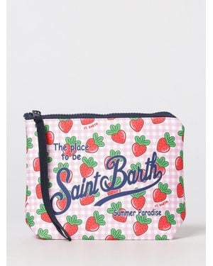 MC2 Saint Barth Aline Striped Polyester Pouch - White