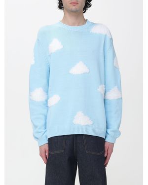 Moschino Cotton Blend Sweater With Clouds - Blue