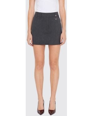 Patrizia Pepe Viskosemischung Bleistift-Minirock Mit Chevron-Muster - Blau