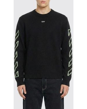 Off-White c/o Virgil Abloh Cotton Logo Crewneck Pullover - Black
