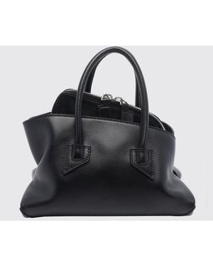 The Attico La Passeggiata Asymmetrical Smooth Calfskin Mini Handbag - Black