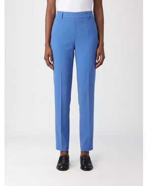 Alberto Biani Slim Fit Crêpe Chino Trousers With Side Zip - Blue
