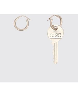 MM6 by Maison Margiela Brass Logo Earrings - Metallic