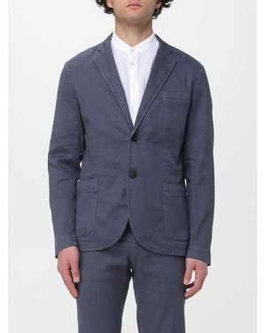 Mason's Single Breasted Cotton And Linen Blazer - Blue