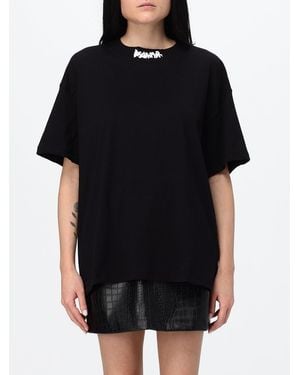 DISCLAIMER Relaxed Fit Cotton T-Shirt With Contrast Logo - Black