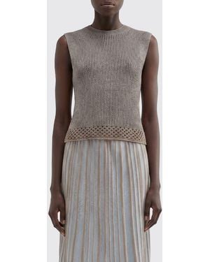 MACCAPANI Giuly Cotton And Viscose Top - Grey