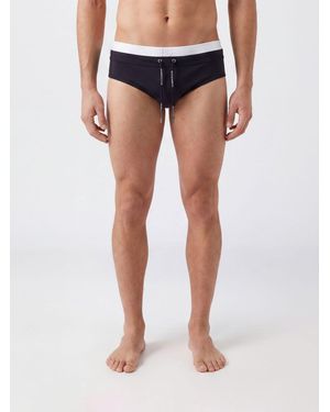 Dolce & Gabbana Dolce &Amp Gabbana Nylon Swim Briefs With Elasticated Drawstring Waist - Blue