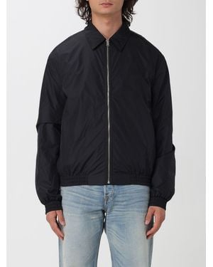 Acne Studios Relaxed Fit Recycled Nylon Bomber Jacket With Logo - Black