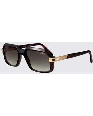 Cazal Rectangular Aviator Acetate Sunglasses With Dark Lenses - Brown