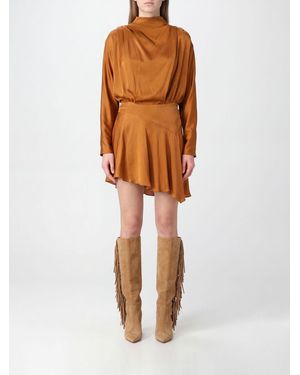 Isabel Marant Neline High-Neck Asymmetrical Mini Dress - Orange