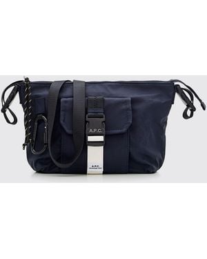A.P.C. Trek Ripstop Nylon Shoulder Bag - Blue