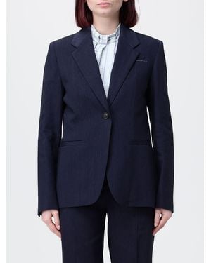 Tela Linen Blend Single-Breasted Blazer - Blue