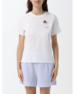 MC2 Saint Barth Camiseta De Algodón Con Cuello Redondo, Estampado Gráfico Y Logo - Blanco