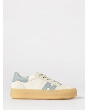 Hogan Crosswind Leather Trainers - Natural