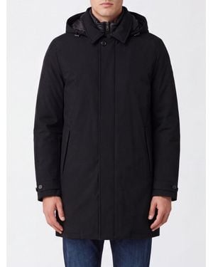 Add Short Hooded Waterproof Parka With Concealed Fastening - Blue