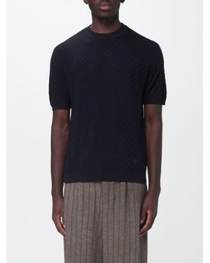 Emporio Armani Wool Blend Crew-Neck Jumper - Blue