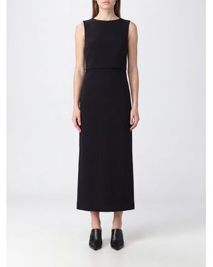Jil Sander Asymmetric Virgin Wool Top With Off-The-Shoulder Design And Crew Neck - Black
