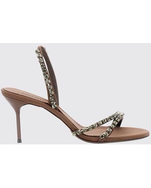Paris Texas Satin Slingback Diamond With Rhinestones - White