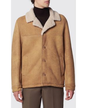 Salvatore Santoro Suede Sheepskin Jacket With Fur Collar - Natural