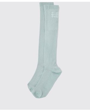 MM6 by Maison Margiela Cotton Blend Socks With Numbers Logo - Blue