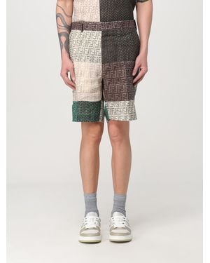 Fendi Patchwork Shorts - Natural