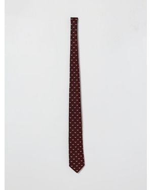 Emporio Armani Silk Tie With Monogram - White