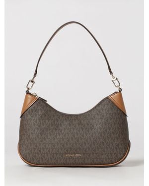 Michael Kors Jet Set Coated Cotton Bag With Mk Monogram - Grey