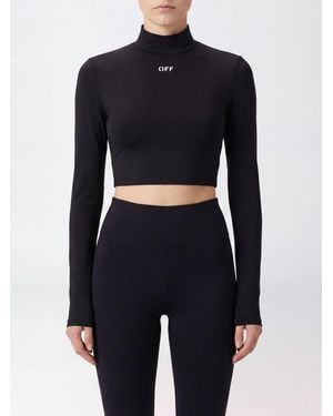 Off-White c/o Virgil Abloh Cropped Slim-Fit Rollkragentop Aus Technischem Stretch-Gewebe - Blau