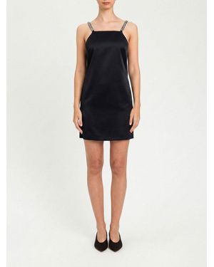Twinset Mini Crepe Dress With Rhinestones - Black