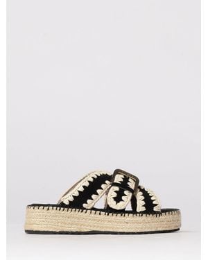 Mou Jute Suede Sandal - Black