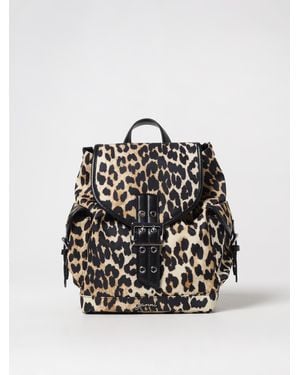 Ganni Leopard Print Backpack - Black