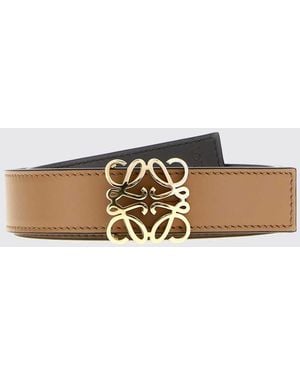 Loewe Cintura Reversibile Anagram Bombé - Bianco