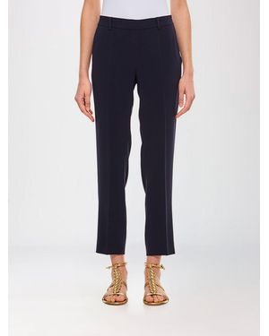 Alberto Biani Slim Fit Crêpe Chino Trousers With Side Zip - Blue