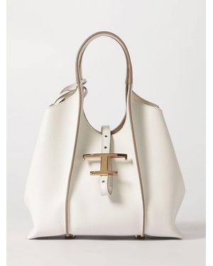 Tod's Mini T Timeless Leather Shopping Bag - Natural