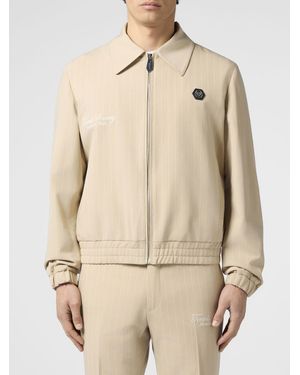 Philipp Plein Coster Tennis Society Jacket - Natural