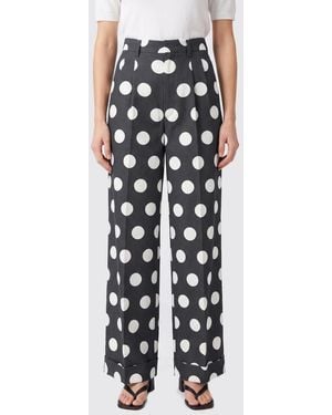 Junya Watanabe High-Waisted Wide-Leg Polka Dot Jersey Trousers - Black