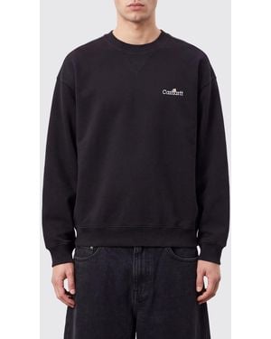 Carhartt Cotton Crewneck Sweatshirt With Contrast Logo And Dropped Shoulders - Blue