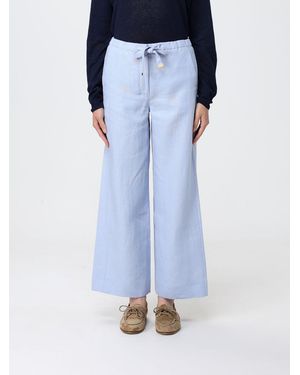 Max Mara Linen Wide-Leg Trousers - Blue
