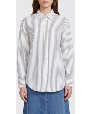Isabel Marant Aurora Striped Cotton Poplin Shirt - Grey
